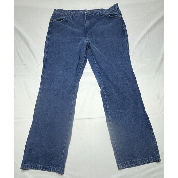 Wrangler 936DEN Men's Straight Leg Blue Western Blue Jeans - Size 40x30 - Picture 1 of 6